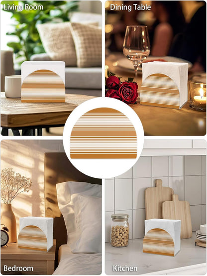 Napkin Holder Irange Striped Standing Napkin Dispenser Tissue Countertop Organizer 2 Pack Ombre Classic Stripes Lines Acrylic Paper Napkin Holders for Table Kitchen Dining Cocktail Home Party Cafe Bar
