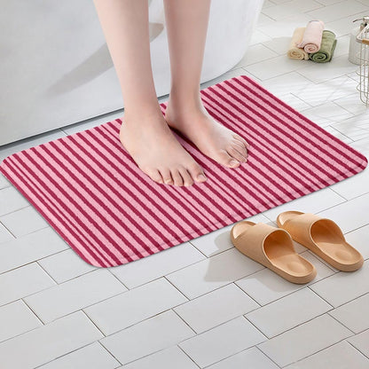 Feelyou Stripes Bathroom Rugs Pink Abstract Bath Mats Geometric Bathroom Accessories Modern Striped Art Floor Doormats 16"x24" Soft Microfiber