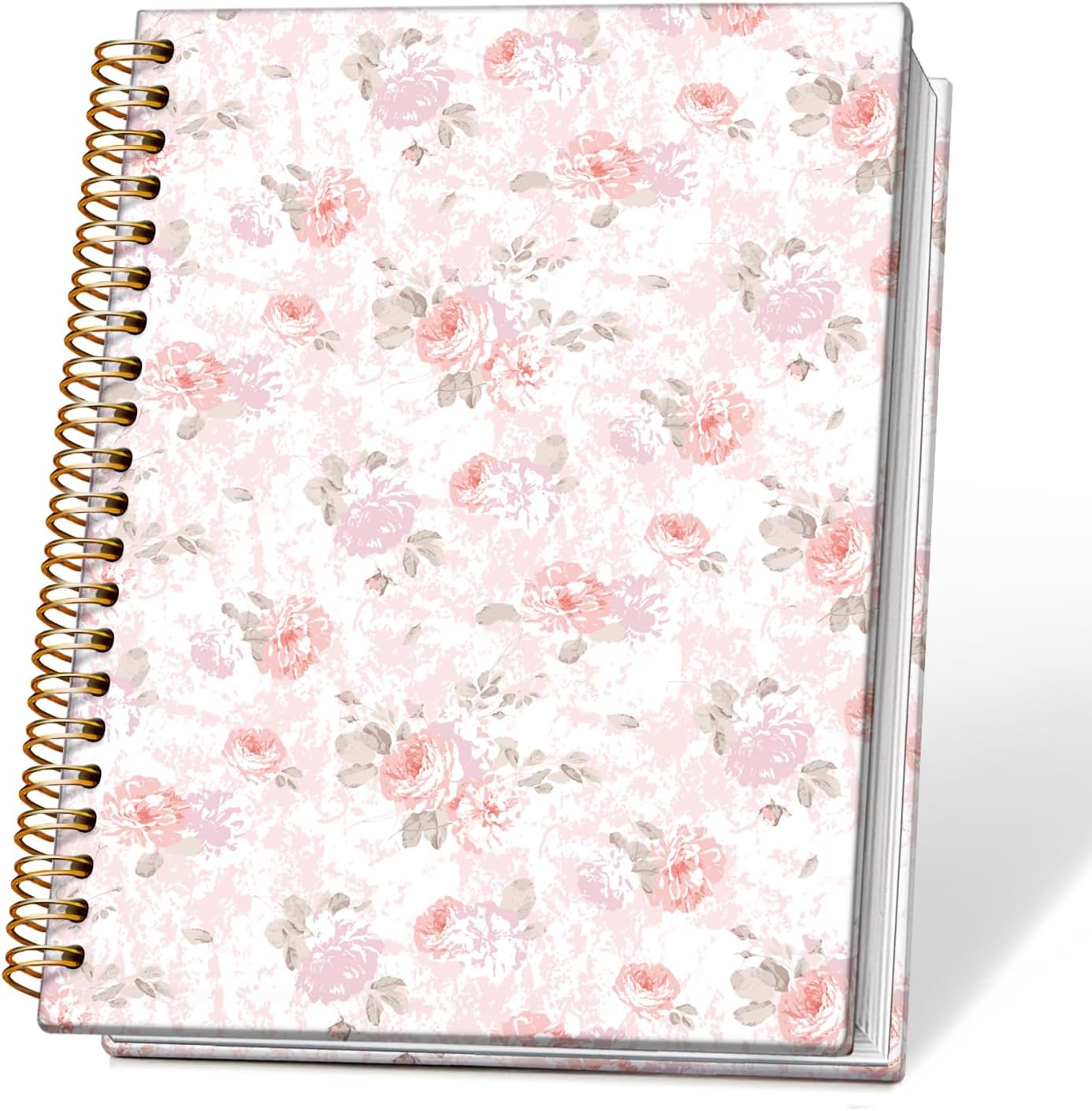 Pink Pastel Floral Notebook Journal for Teen Girls & Women, Cute Pink Stuff - Office Supplies, Coquette Girly Spiral Notebook for Women, 5.5x8.3 Inch