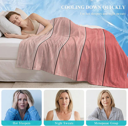 50"x60" Standard Throw Cooling Blanket Peach Pink Wood Grain Ice Silk Lightweight Breathable Soft Summer Blanket for Hot Sleepers Couch Bed Sofa Camping Farmhouse Wooden