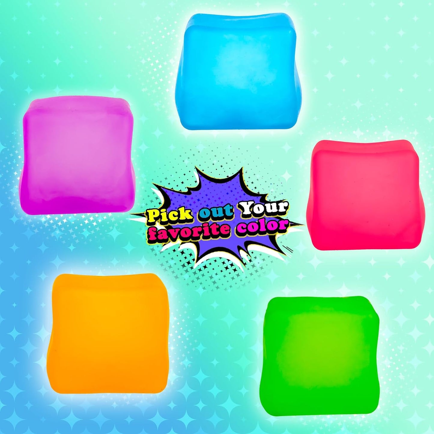 Sensory Stress Cube – High-Density Gel Filled Squishy Toy with Matte Texture for Kids & Adults, Anxiety Relief Fidget Toy, Autism-Supportive, 1-Pack in Pink