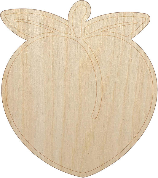 Plump Peach Solid Unfinished Wood Shape Piece Cutout for DIY Craft Projects - 1/8 Inch Thick - 4.70 Inch Size