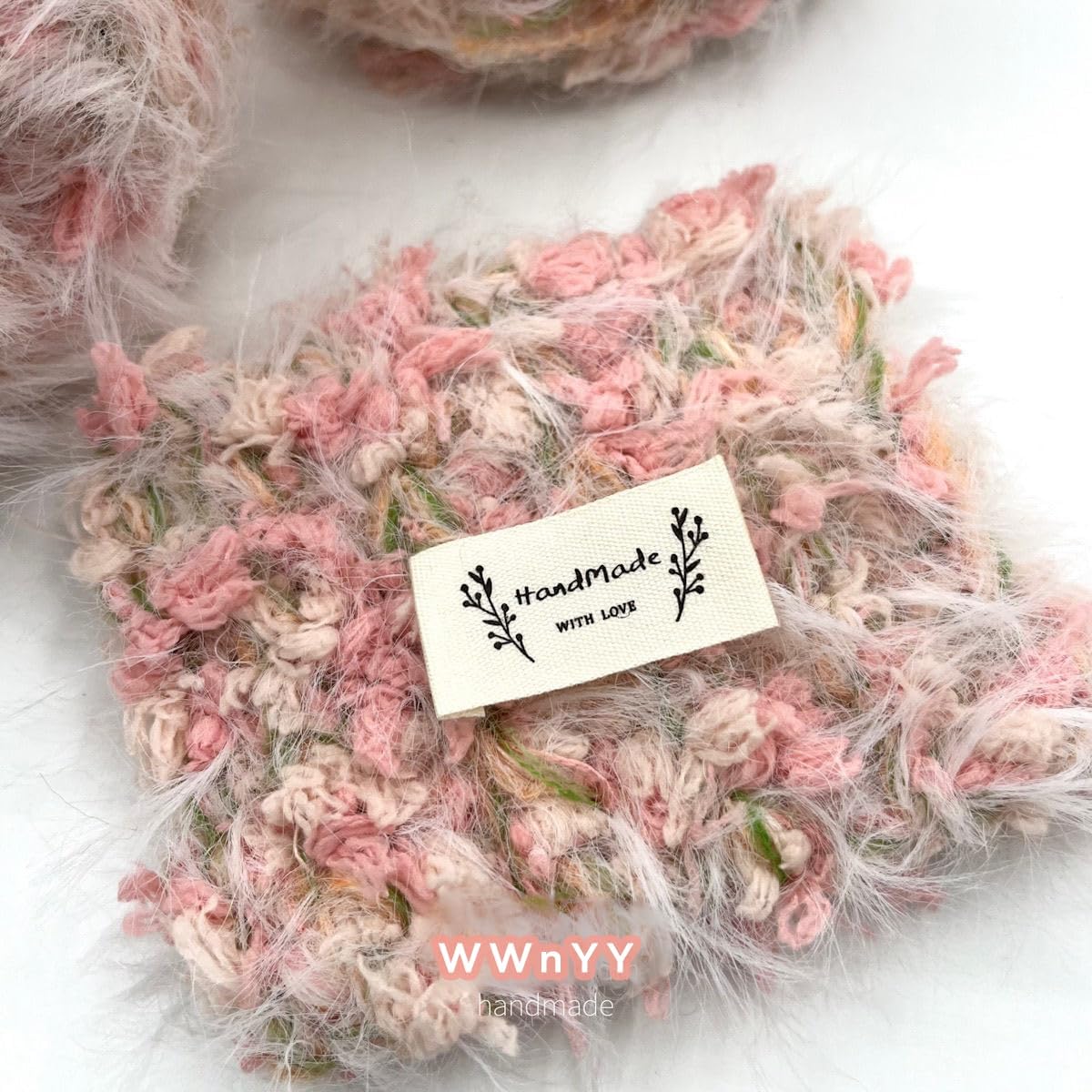 Hand Spun Yarn 2 Pack of 50g/Skein Wool Cotton Mohair Acrylic with Hand Art Blended Colorful Handmade (Green 1 Pack and Pink 1 Pack)
