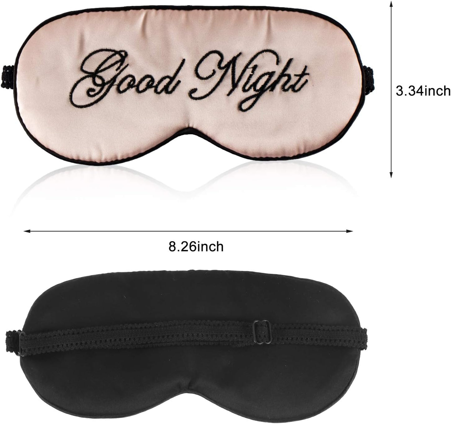 Silk Sleep Eye Mask for Women and Men Soft Ladies Ultra Lightweight Adjustable Strap Satin Eye Night Blindfold Eyeshade Cover for Full Night's Sleep, Travel and Nap Pink