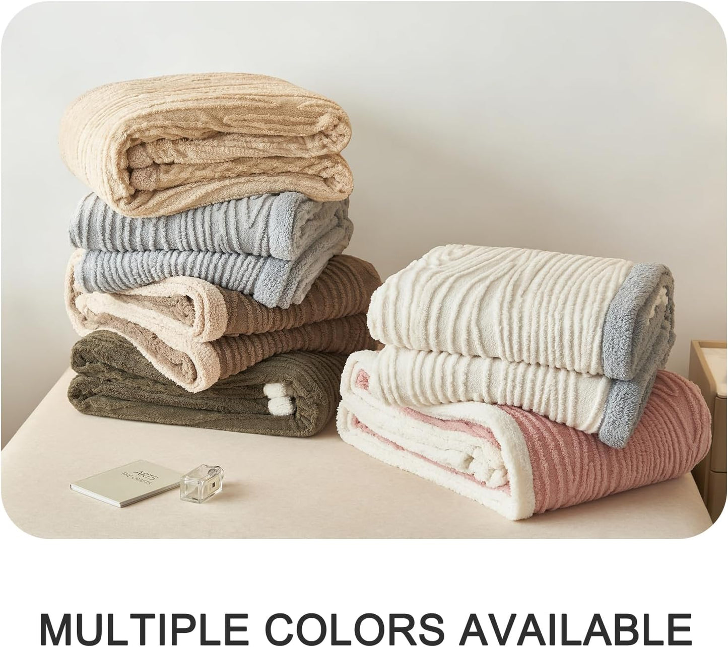 PU MEI Sherpa Throw Blanket for Couch Sofa 60”*80”- Fleece Tufted Fuzzy Soft Cozy Blanket for Bed, Thick Warm Blanket for All Seasons, (Pink)
