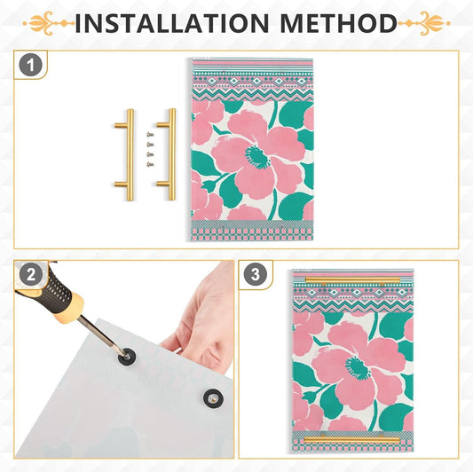 Peach Simple Floral Decorative Rectangle Trays with Handles Modern Serving Tray for Jewelry Perfume for Farmhouse Serving bandeja de decoracion para sala