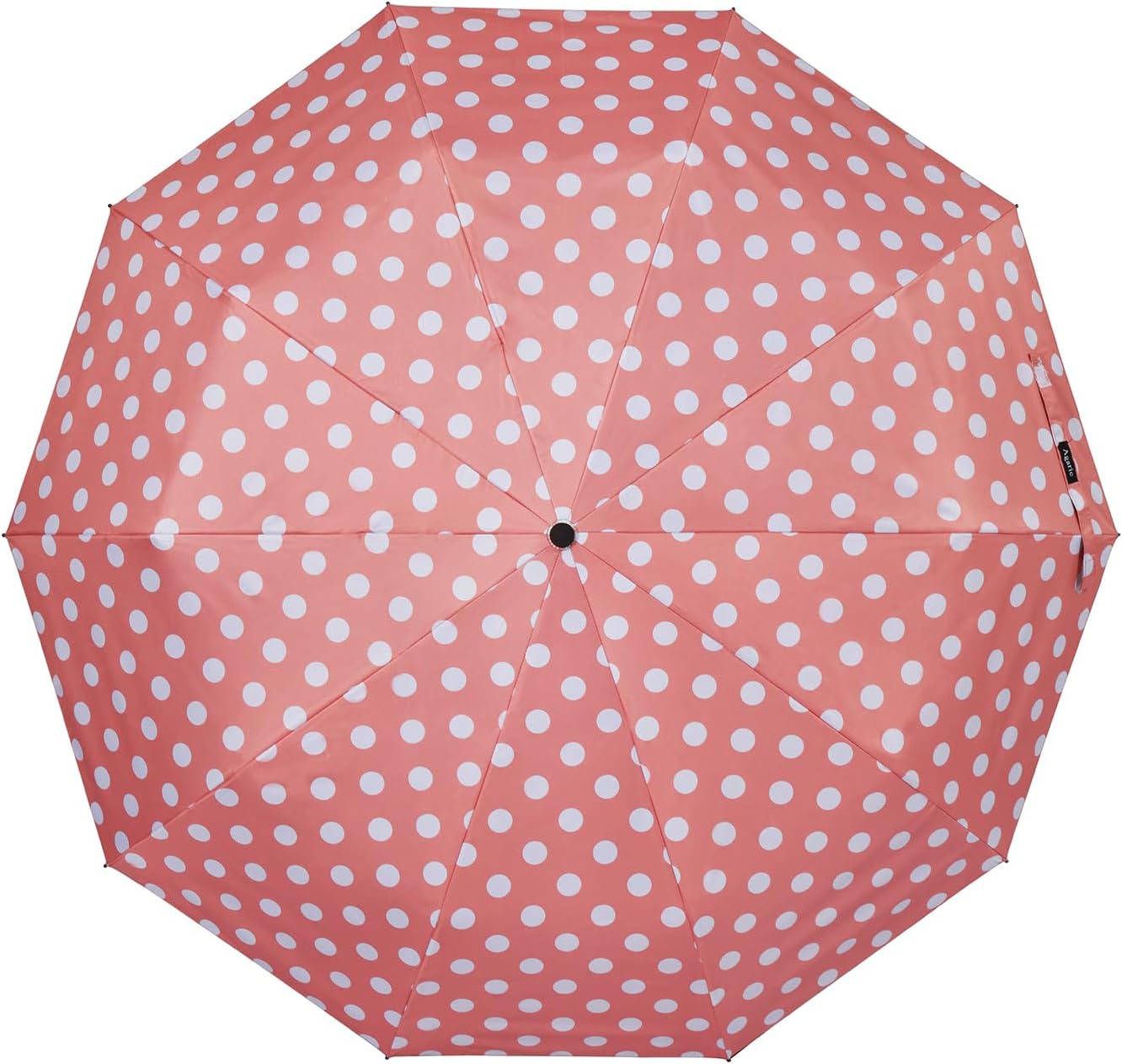 Agaric Cute Polka Dots Parasol Large Travel Umbrella for Rain & Sun, 46” UV Protection Auto Open Close Waterproof Folding Umbrella Windproof Compact Umbrella