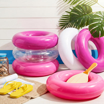 Arrowbash 8 Pcs 28 Inch Swimming Pool Floats for Adults, Inflatable Pool Float Tubes Bulk, Women & Men Swimming Ring Floaties for Beach Party Decoration River Lake Summer Vacation Holiday