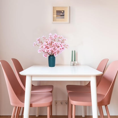 SITUMEIZI 6Pcs Artificial Cherry Blossom Branches Decor Fake Flowers Silk Spring Faux Flowers 16" Peach Bouquet for Home Wedding Bedroom Japanese Decoration DIY Table Centerpiece Arrangement(Pink)