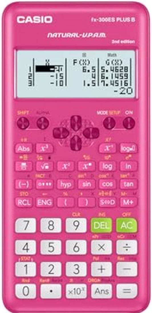 Casio fx-300ES Plus 2nd Edition Scientific Calculator, 262 Functions, Natural Textbook Display, Pink