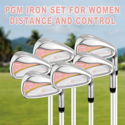 PGM Women's Golf Clubs Full Set for Right Handed with Driver Woods Hybrid Irons Wedges Putter, Lady Flex Complete Golf Set for Beginner to Intermediate Golfers with Headcovers and Club Bag