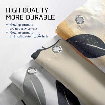Abstract Shower Curtain, Modern Soft Peach Beige Leaf Bath Curtain for Bathroom Decor, Spring Summer Funky Minimalistic Waterproof Fabric Shower Curtain Set with Hooks 62x72 Inch