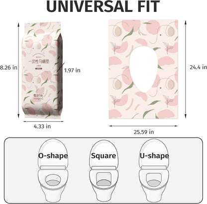 Toilet Seat Covers Disposable,Individually Wrapped for Travel,Full Coverage Extect Large Potty Training Cover for Kids,Peach,20 Packs