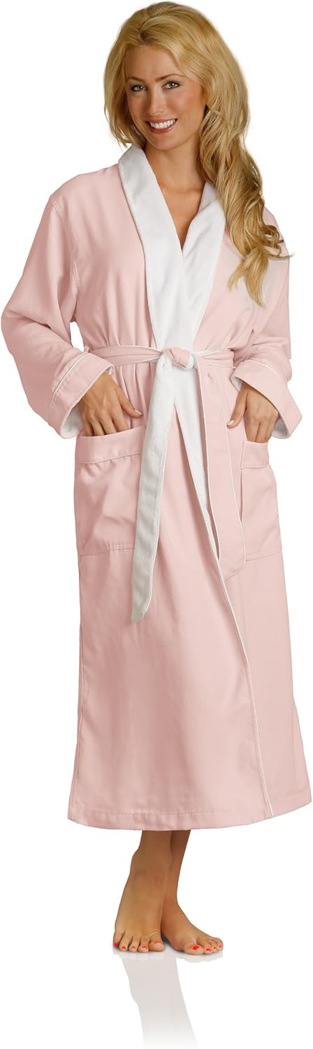 Plush Necessities Luxury Spa Robe - Microfiber with Cotton Terry Lining