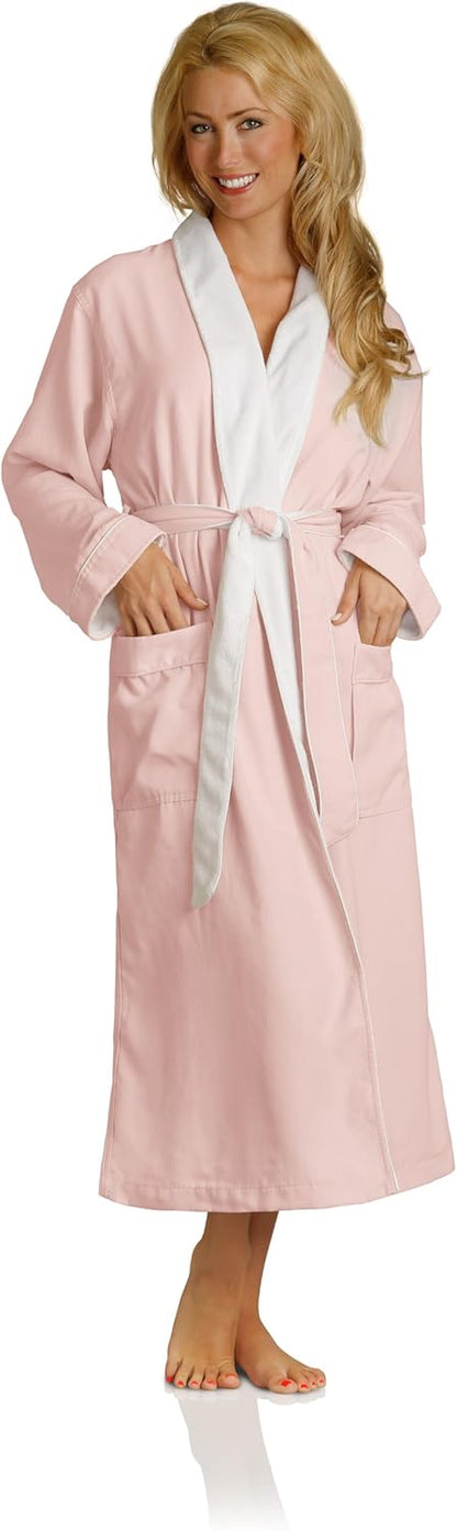 Plush Necessities Luxury Spa Robe - Microfiber with Cotton Terry Lining