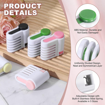 uxcell 2 Pcs Cake Leveler Slicer, DIY Cake Slicer, 5 Layers Bread Leveler, Pink/Green