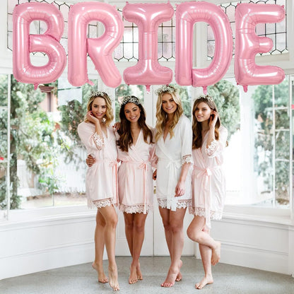 40 Inch Pink BRIDE Balloon for Bachelorette Party Decorations, Large Light Pink Foil BRIDE Letter Balloons Sign for Bridal Shower Wedding Engagement Bride To Be Party Favors Decor