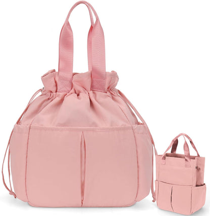VS VOGSHOW Lunch Bag Women Cute Insulated Drawstring Lunch Bag 16 Cans Large Capacity Lunch Box for Work, Picnic, Outdoor (Pink)