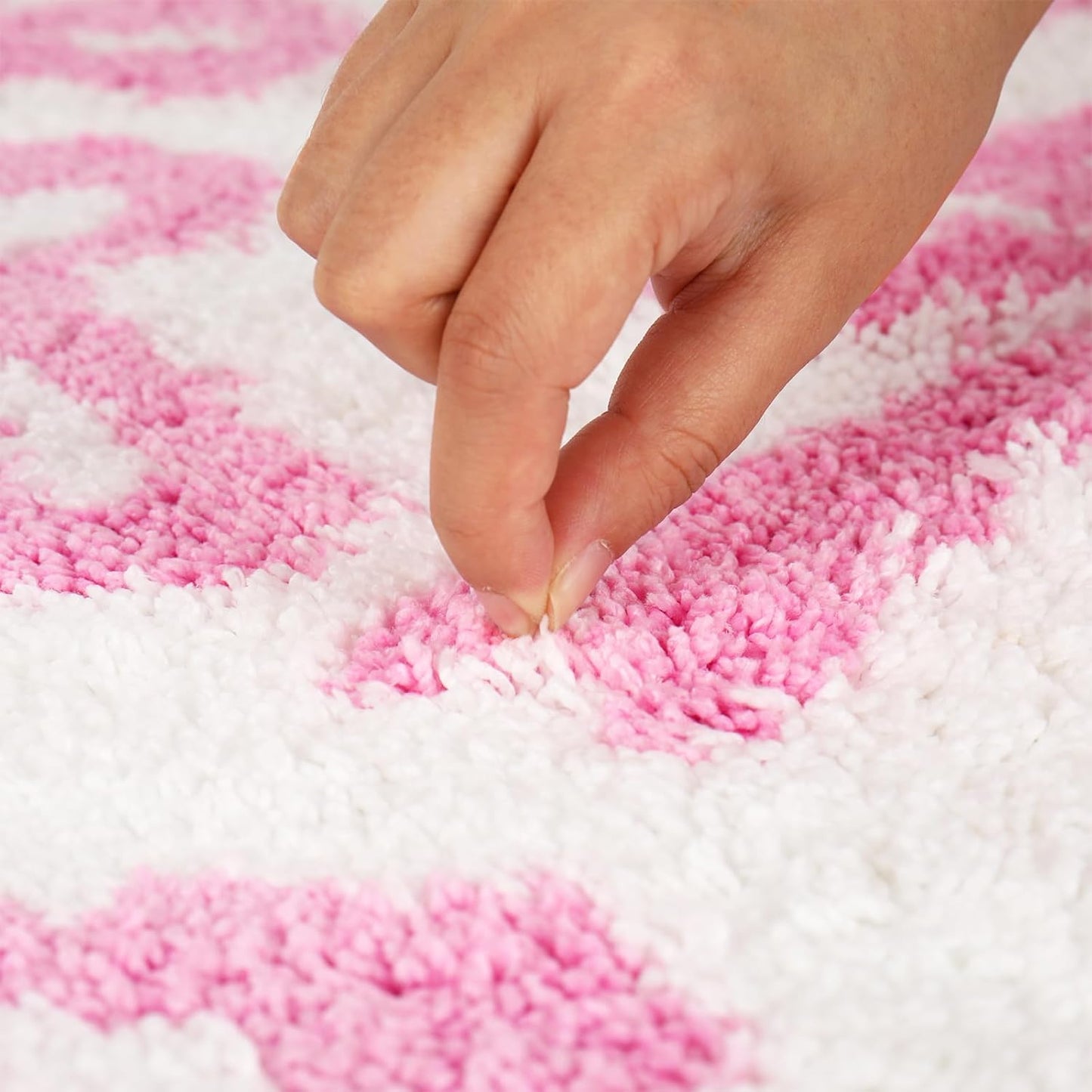 FYSUIMU Pink Bow Bathroom Rug U Shaped Toilet Rug Coquette Bowknot Tufted Bath Mat Non Slip Washable Floor Mat for Home Hotel Bathroom Restroom Decor