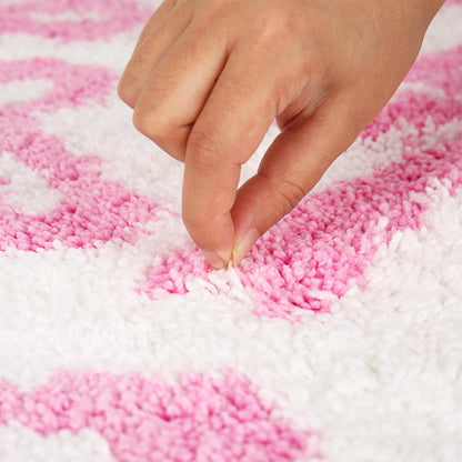 FYSUIMU Pink Bow Bathroom Rug U Shaped Toilet Rug Coquette Bowknot Tufted Bath Mat Non Slip Washable Floor Mat for Home Hotel Bathroom Restroom Decor