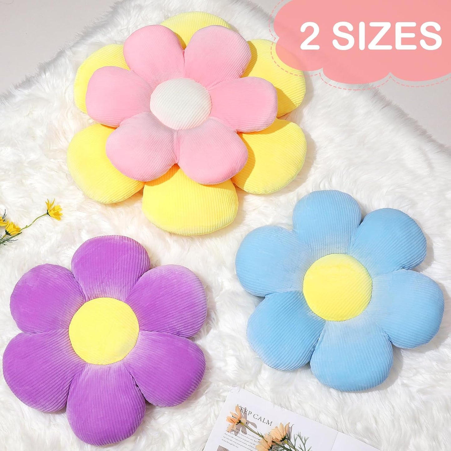 Six Petal Flower Pillow,Soft Daisy Shaped Throw Pillows Cushion Seating for Home Decorative Cute Daisy Throw Pillow for Bed Sofa Couch (Dark Pink,15.7'')