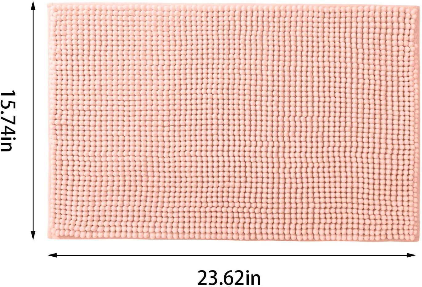 Bathroom Rug Mat,Luxury Chenille Super Soft Absorbent Rug,16"x24" Non-Slip Quick Dry Microfiber Mats,Machine Washable Rubber Backing Bath Mat,Bath Rug Mats for Floor,Tub and Rain Showers (Coral)