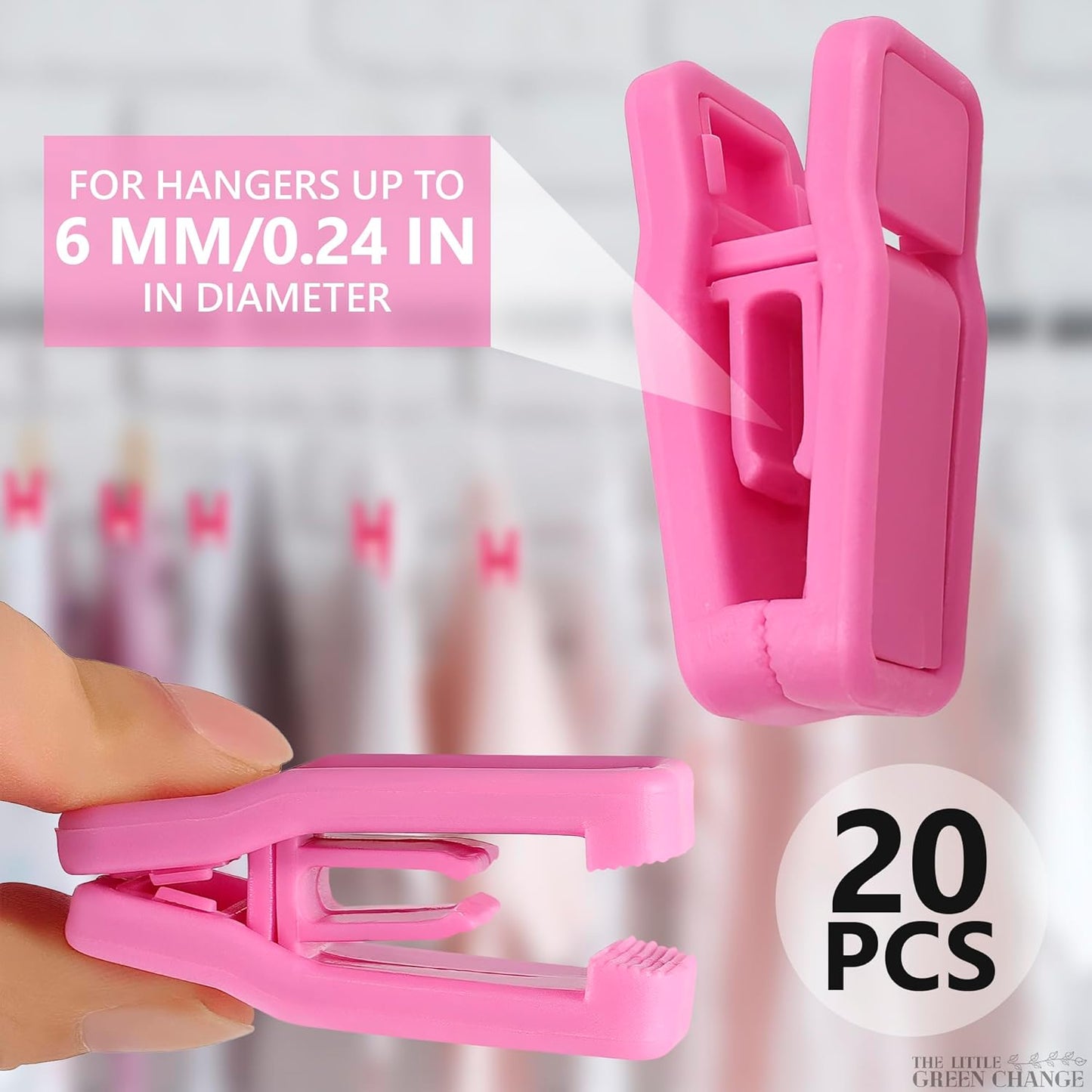 20Pcs Baby Hanger Clips for Baby Clothes - Baby Hangers Clips Pink Clothes Pins Kids Hangers Clips for Hanging Clothes Hanger Clips for Velvet Hangers - Plastic Clips Pink Clips for Hangers Pant Clips