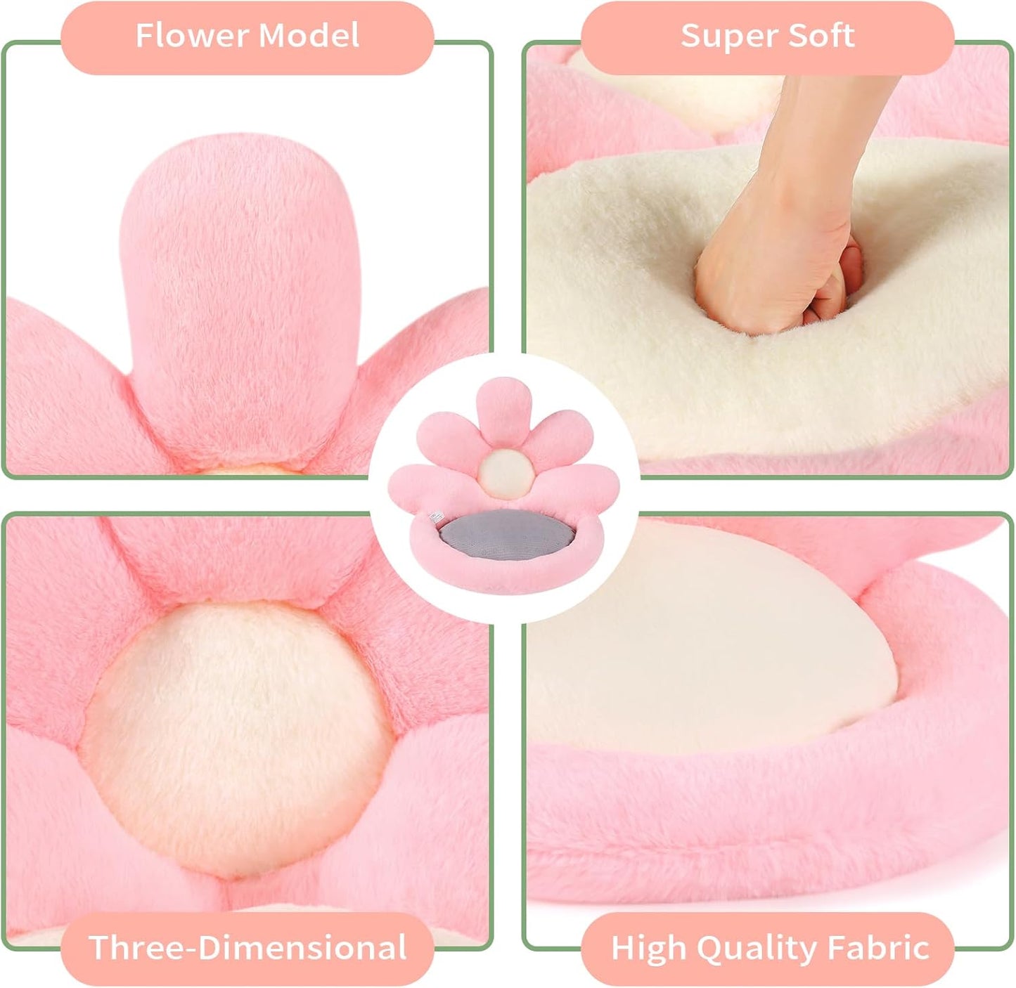 Ditucu Flower Shape Chair Pillow Cute Seat Cushion 19 inch Comfy Lazy Sofa Floor Pillows Dorm Seating for Bedroom Decor Pink