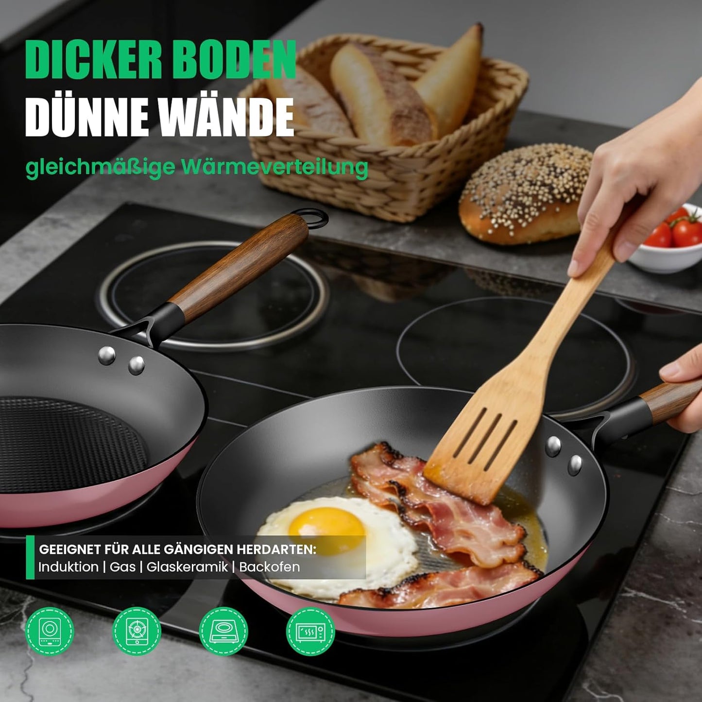 YUTANN Nonstick Frying Pan, 8 inch Enameled Cast Iron Pan Kitchen Healthy Egg Fry Pan Omelette with Detachable Handle, Lightweight Pre-seasoned Cast Iron Skillet, Dishwasher & Oven Safe