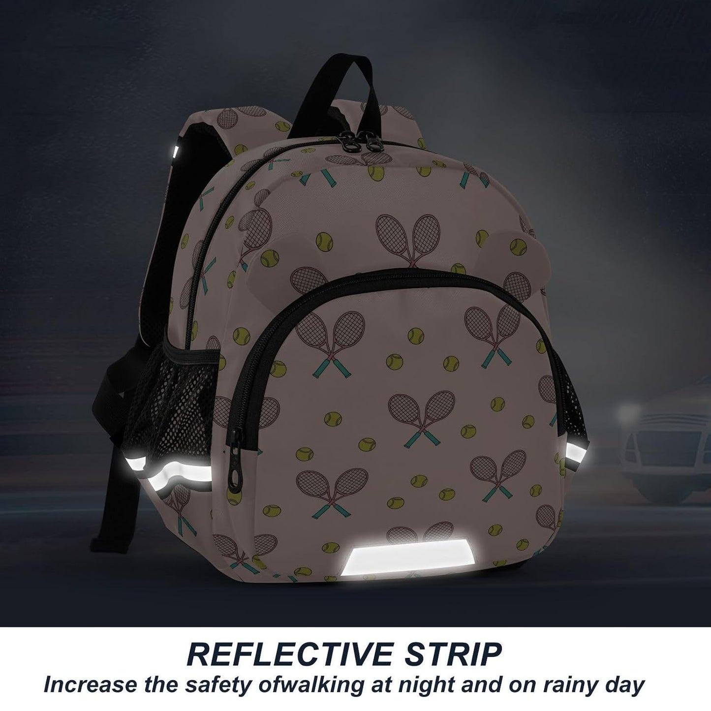 Tennis Rackets Balls Pink Pattern Toddler Harness Backpack for Boys Girls 3-6 Years Kids Backpack with Anti Lost Safety Leash Baby Harness Bookbag for Preschool Travel Walking