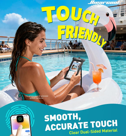 Hiearcool Universal Waterproof Case, Waterproof Phone Pouch Compatible for iPhone 17 16 15 14 13 Pro Max XS Plus Samsung Galaxy S22 Cellphone Up to 8.9", IPX8 Cellphone Beach Bag for Travel - 2 Pack