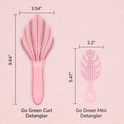Wet Brush Go Green Curl Detangler Hair Brush - Pale Pink Ultra-Soft IntelliFlex Detangling Bristles Glide Through Tangles with Ease - Great For Curly Hair-No Split Ends & Pain-Free for Wet or Dry Hair