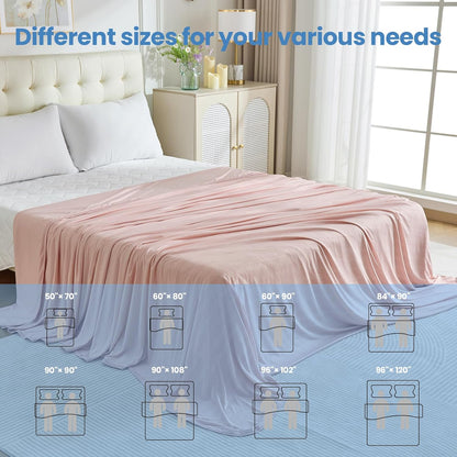 OIGAE Cooling Blanket for Hot Sleepers - Soft & Lightweight Summer Cold Blanket for Night Sweats | Perfect for Bed, Couch, Sofa (Pink, 50" x 70")