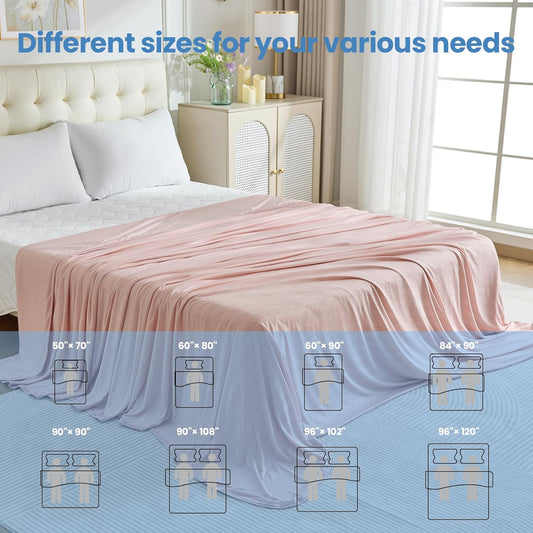 OIGAE Cooling Blanket for Hot Sleepers - Soft & Lightweight Summer Cold Blanket for Night Sweats | Perfect for Bed, Couch, Sofa (Pink, 50" x 70")