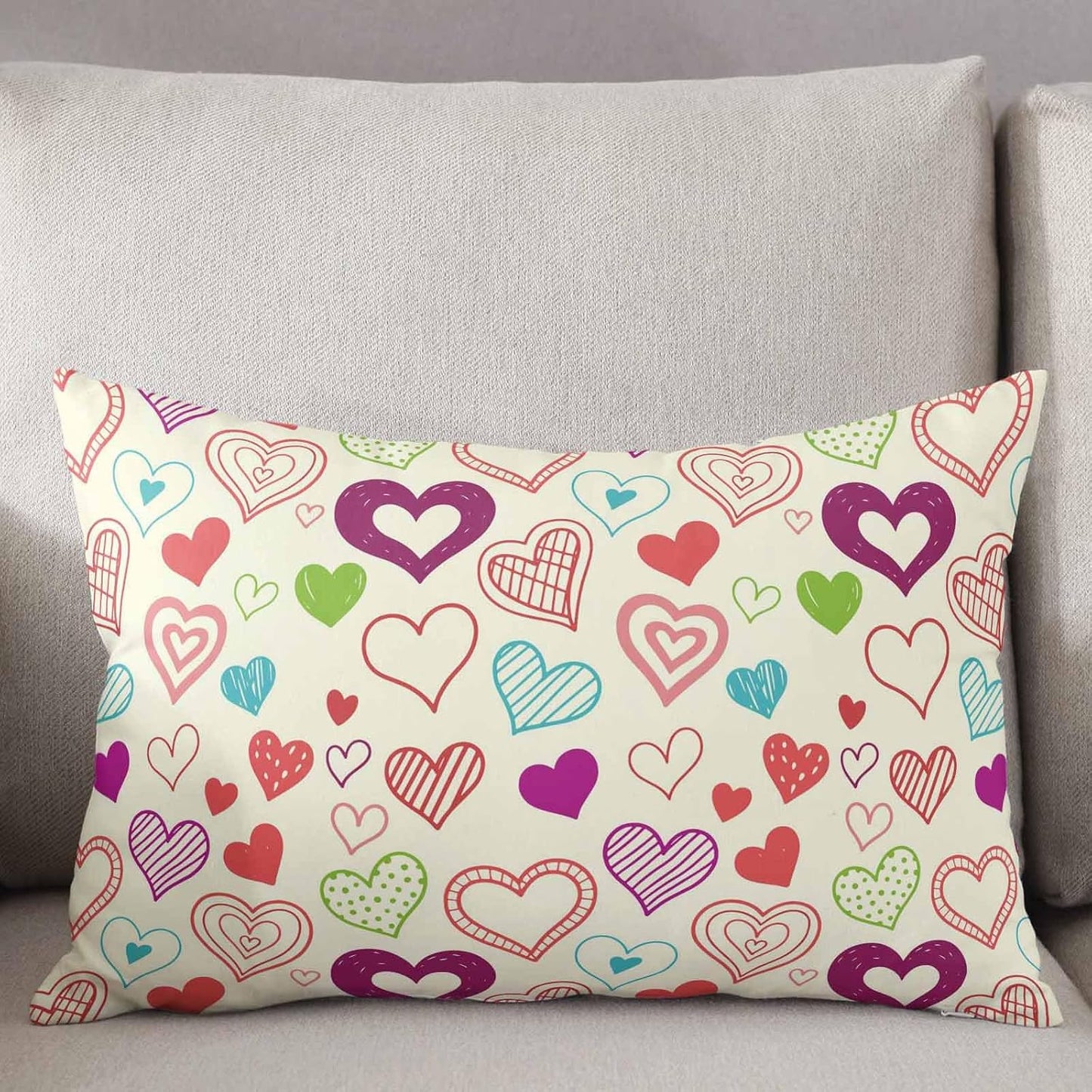 Valentine's Day Body Pillow Cover, Pillowcase Protectors with Zipper, Heart Love Modern Country Light Yellow Breathable Decorative Throw Pillow Case Cover, Pillow Shams for Couch Sofa 24x36Inch