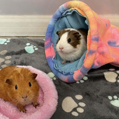 kathson Guinea Pig Snuggle Sack, Soft Fleece Sleep Sacks Large Guinea Pig Hideout Small Animal Hideout Pet Sleeping Bag for Hamster Rat Chinchilla Ferret, 2pcs (Pink)