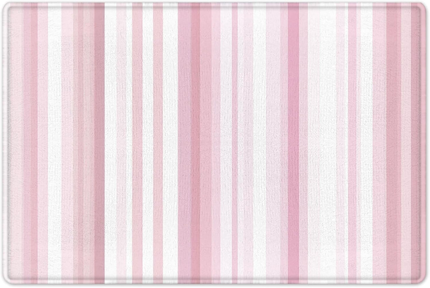 LB Aesthetic Pink Stripe Shower Curtain Sets with Rugs Abstract Geometric Pink and White Vertical Striped Fabric Shower Curtain with Hooks Modern Bathroom Curtains Shower Set, 70x70 inches