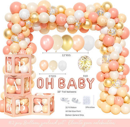 Costova Peach Baby Shower Decorations, A Sweet Little Peach Is on The Way Baby Shower Decorations, Peach Themed Backdrop Balloon Tablecloth Cake Topper Sash for Sweet as a Peach Girls Party