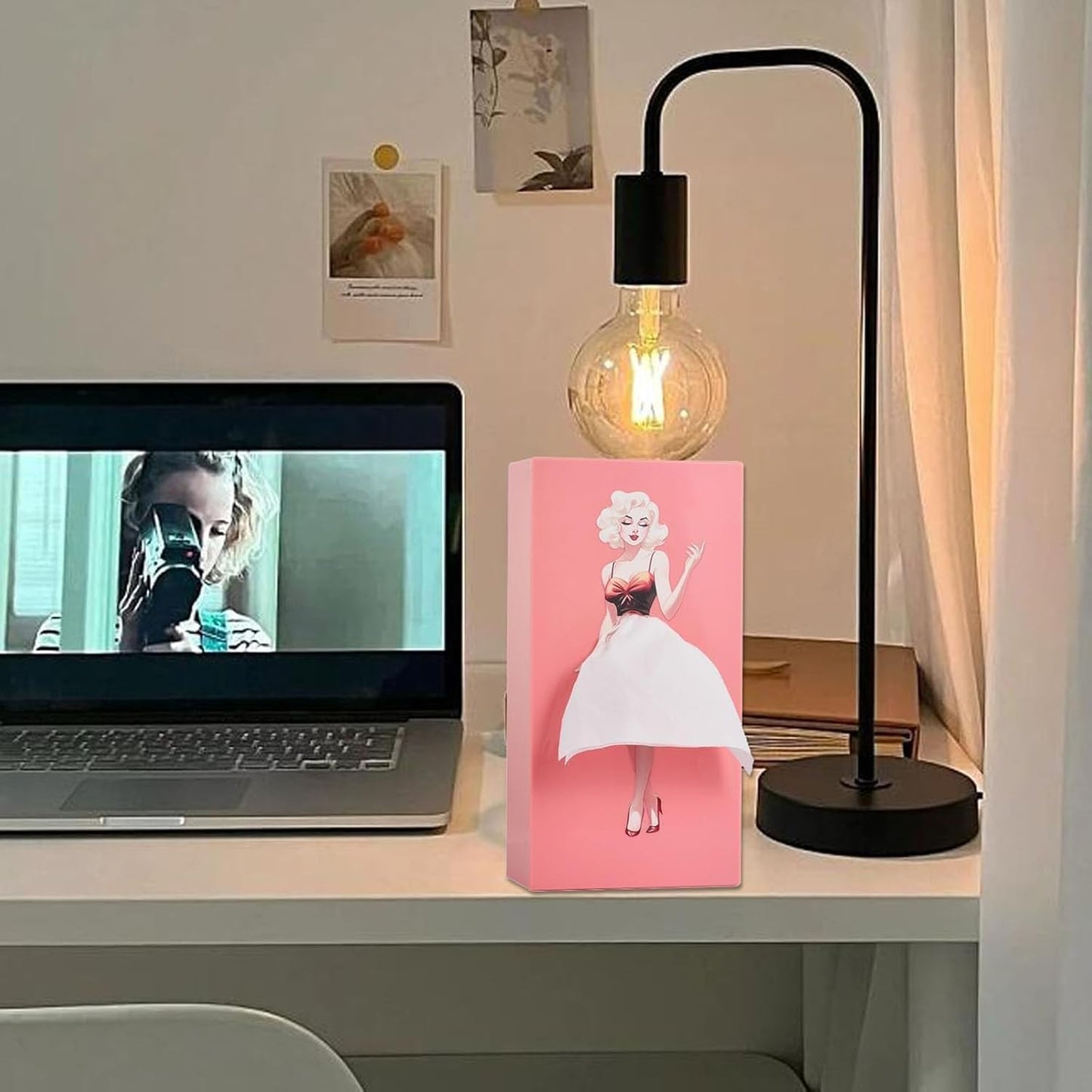 Girl's Long Skirt Tissue Box - Creative Cartoon Cover, Paper Dispenser for Home, Office, Car (Pink)