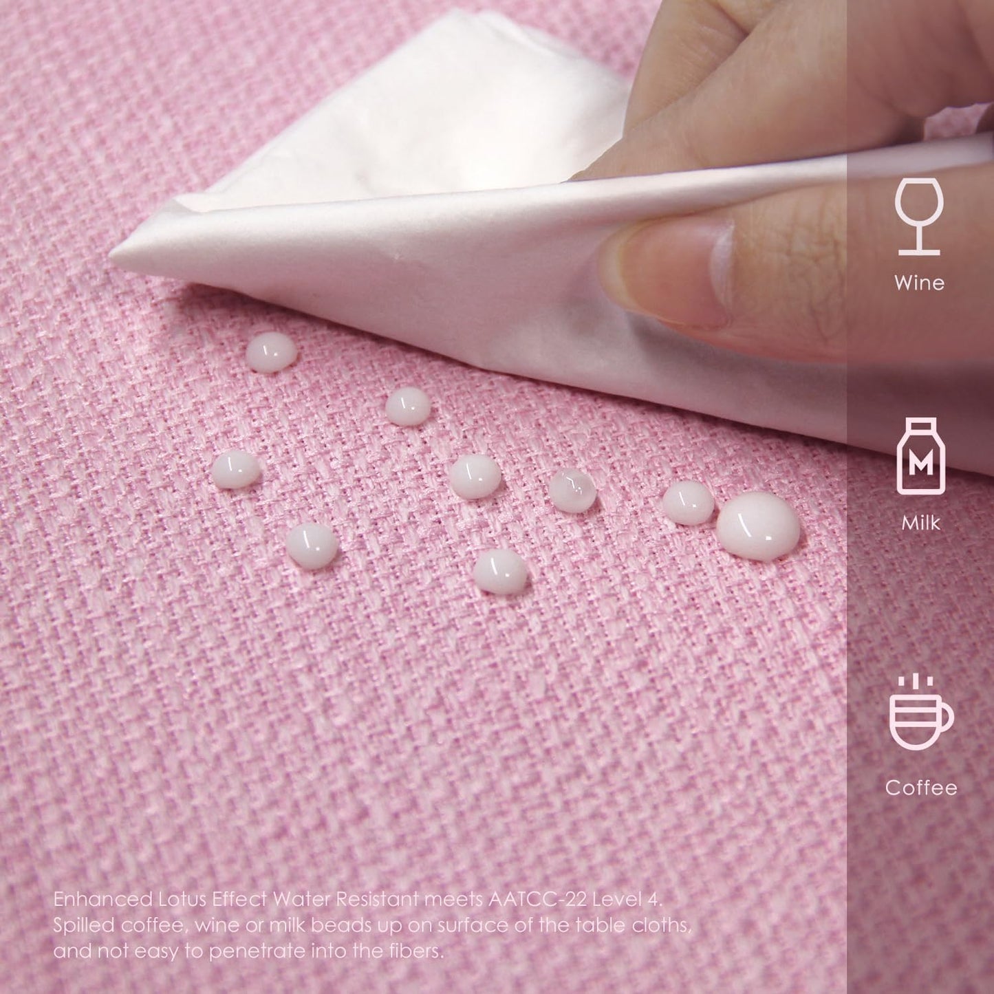 BALCONY & FALCON Rectangle Tablecloth Washable Wrinkle Resistant and Water Proof Table Cloth Decorative Linen Fabric Tablecloths for Dining Parties Kitchen Wedding and Outdoor Use (Light Pink, 57x85)