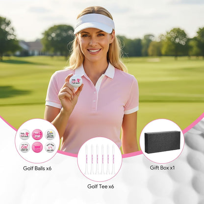 13 Pcs Golf Gifts for Women, Pink Funny Golf Balls for Women with Tees and Gift Box, Golfing Lovers Golfers Balls, Birthday Festival Gifts for Golfers Friend Mom Coworker Employee