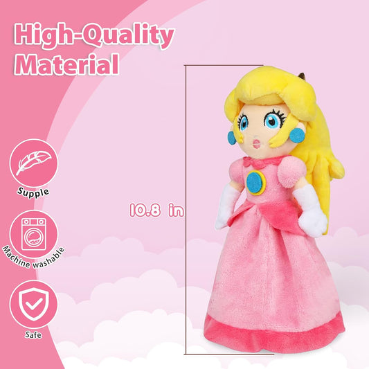 Princess Peach Plush Toy Princess Peach Doll Collection Mario Plush Stuffed Animals Toys 10 Inch (Pink Sweet Gift for Mario Fans