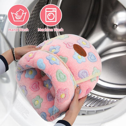 YUEPET Guinea Pig Bed Cuddle Cave Warm Fleece Cozy House Bedding Sleeping Cushion Cage Nest for Small Animal Squirrel Chinchilla Hedgehog Cage Accessories(Pink Flower