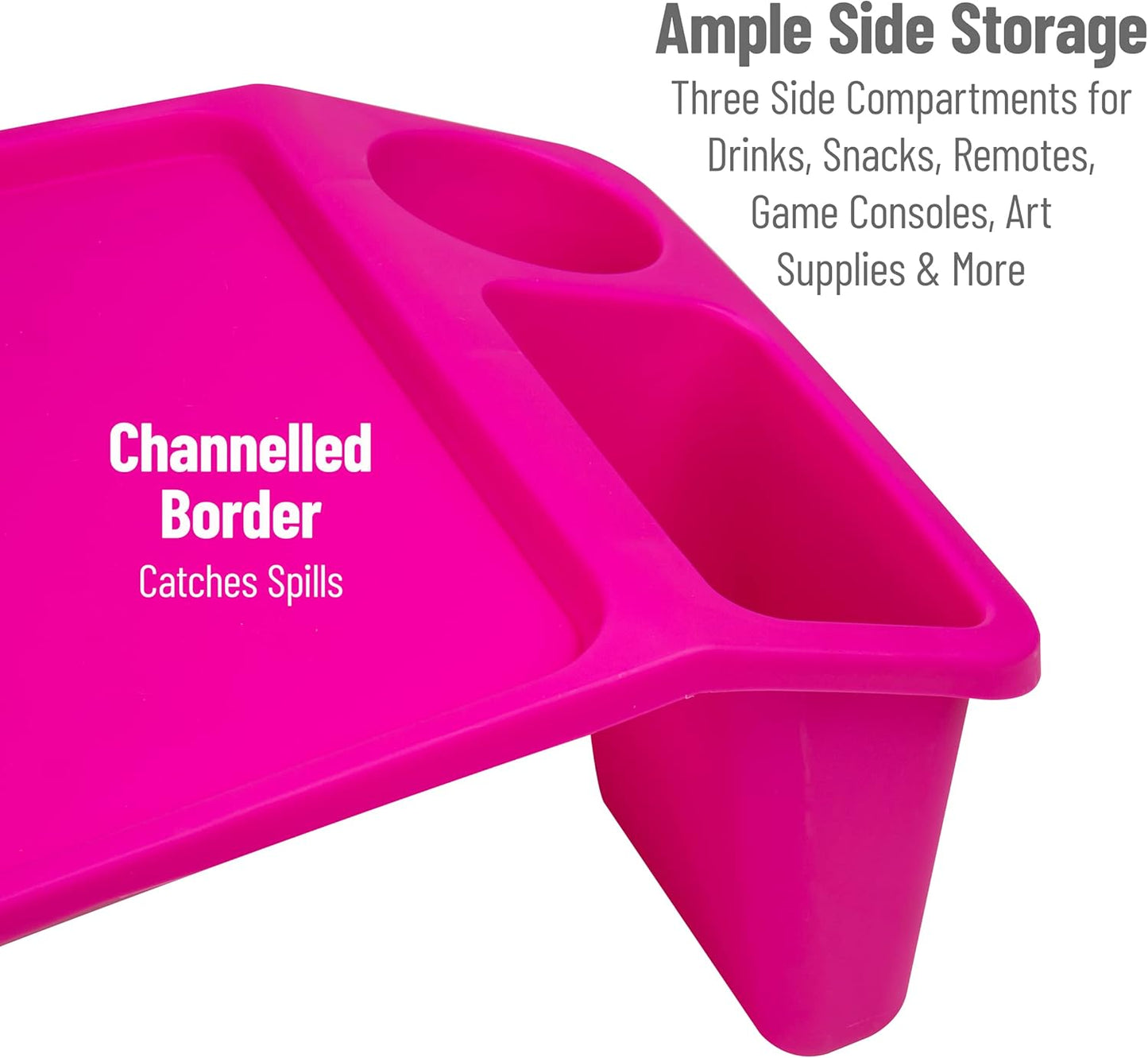Mind Reader Kids Lap Desk, Activity Tray, Drawing, Stackable, Classroom, Portable, Plastic, 22.25" L x 10.75" W x 8.5" H, Pink