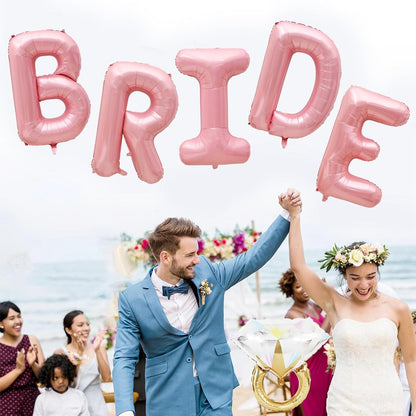40 Inch Pink BRIDE Balloon for Bachelorette Party Decorations, Large Light Pink Foil BRIDE Letter Balloons Sign for Bridal Shower Wedding Engagement Bride To Be Party Favors Decor
