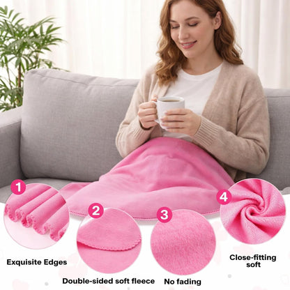 Newwiee 12 Pcs Bulk Fleece Throw Blankets 50'' x 60'' Oeko-tex Standard 100 Certified for Outdoor Wedding Guest Blankets Donation Homeless Sleepover Lap Pet Sofa, All Seasons Use (Pink)