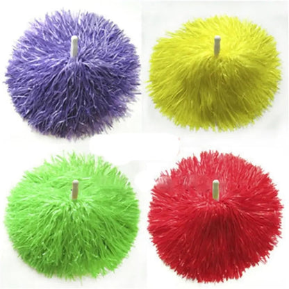 Shining Cheer Pom Poms 8pair Dress Costume Fancy Double Hole Handle Cheerleading Cheering Ball Dance Party Decorator Cheerleader Pompoms Club Sport Supplies