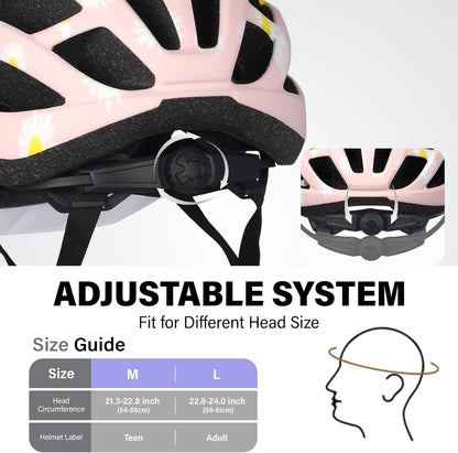 Youth Adult Road Bike Helmet, Men Women Adjustable Mountain Bicycle Helmet with Detachable Visor, 2 Sizes for Age 8-14+ Youth, Kids, Adult