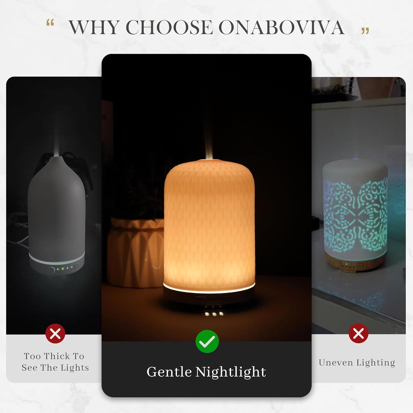 Essential Oil Diffuser - 2.4MHz Ultrasonic Ceramic Diffuser with Pulse/Continuous Mist & Night Light, Waterless Auto-Off, Silent Aromatherapy Diffuser for Home, Office, Yoga, Spa, Gifts & Home Decor.