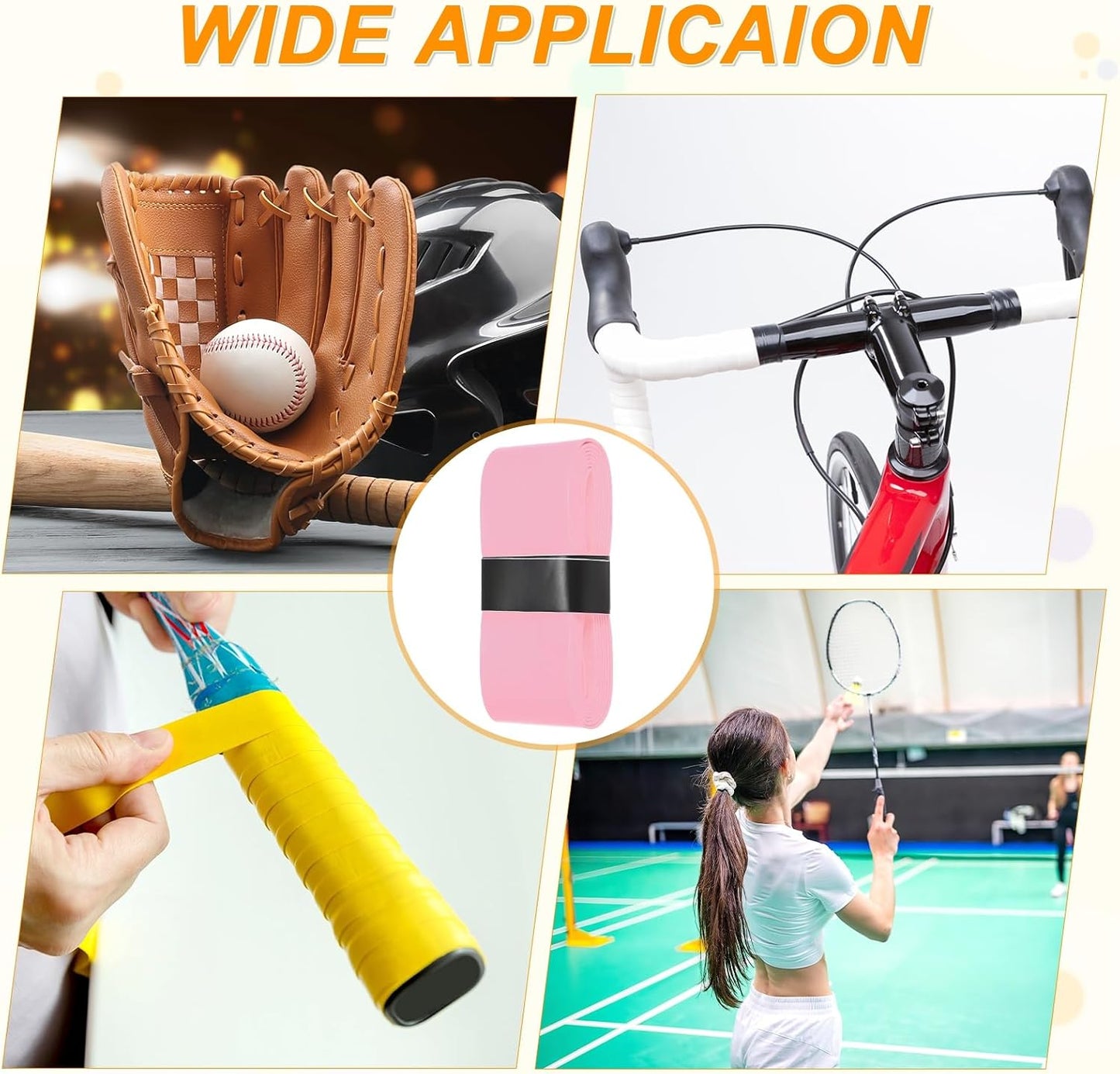 M METERXITY Tennis Racket Grip Tape PU Pickleball Overgrip Grip Tape Anti-Slip Sweat Absorbent for Pickleball/Racquetball/Badminton/Squash